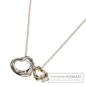 Tiffany Co Open Heart Necklace Silver Gold